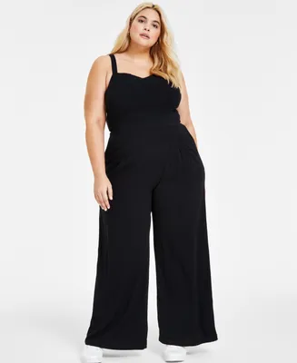 Bar Iii Plus Size Sleeveless Jumpsuit, Created for Macy's