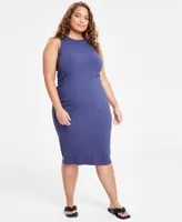 Bar Iii Plus Sleeveless Ribbed Knit Midi Dress, Created for Macy's