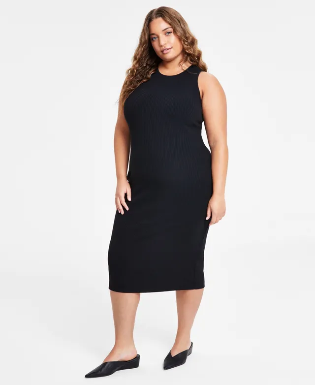 Bar III Petite Ribbed-Knit Midi Dress, Created for Macy's - Macy's