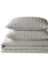 Videri Home Diamond Stitched 3 Piece Quilt Set