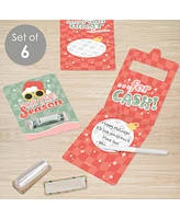 Big Dot of Happiness Groovy Christmas - Assorted Pastel Holiday Party - Funny Money Cards - Set of 6 - Assorted Pre