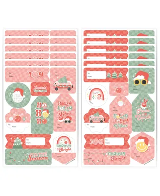 Groovy Christmas - Assorted To and From Stickers - 12 Sheets - 120 Stickers - Assorted Pre