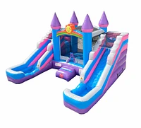 Pogo Bounce House Inflatable Bounce House and Double Slide Combo Unit (Without Blower