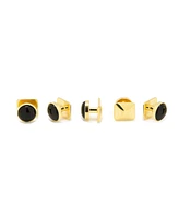 Ox & Bull Trading Co. Men's Gold-tone and Onyx 5 Cufflinks and Stud Set, 7 Piece Set