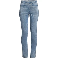 Lands' End Plus Starfish Mid Rise Knit Denim Straight Jeans