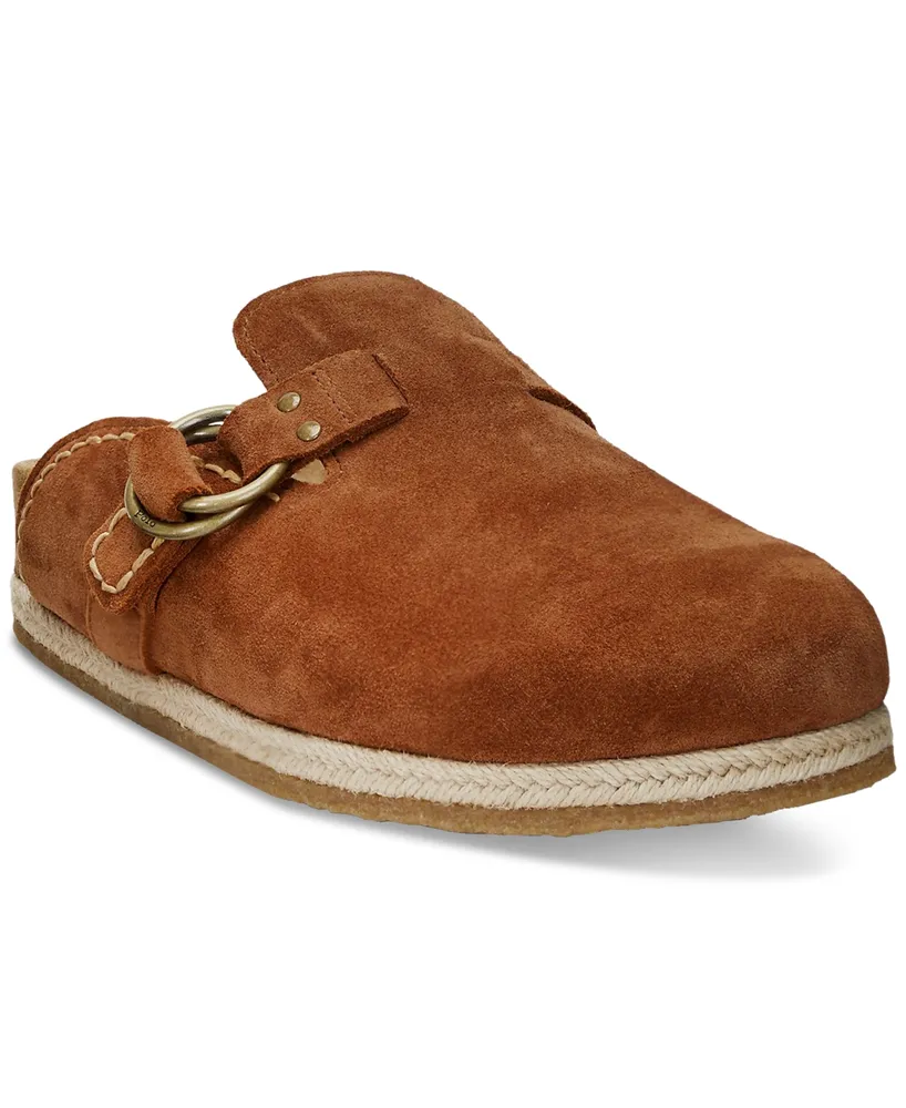 Polo Ralph Lauren Men's Turbach Shearling-Lined Suede Slip-On Clogs