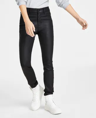 Dkny Jeans Women's Pocket Coated-Denim Skinny Jeans - Blk