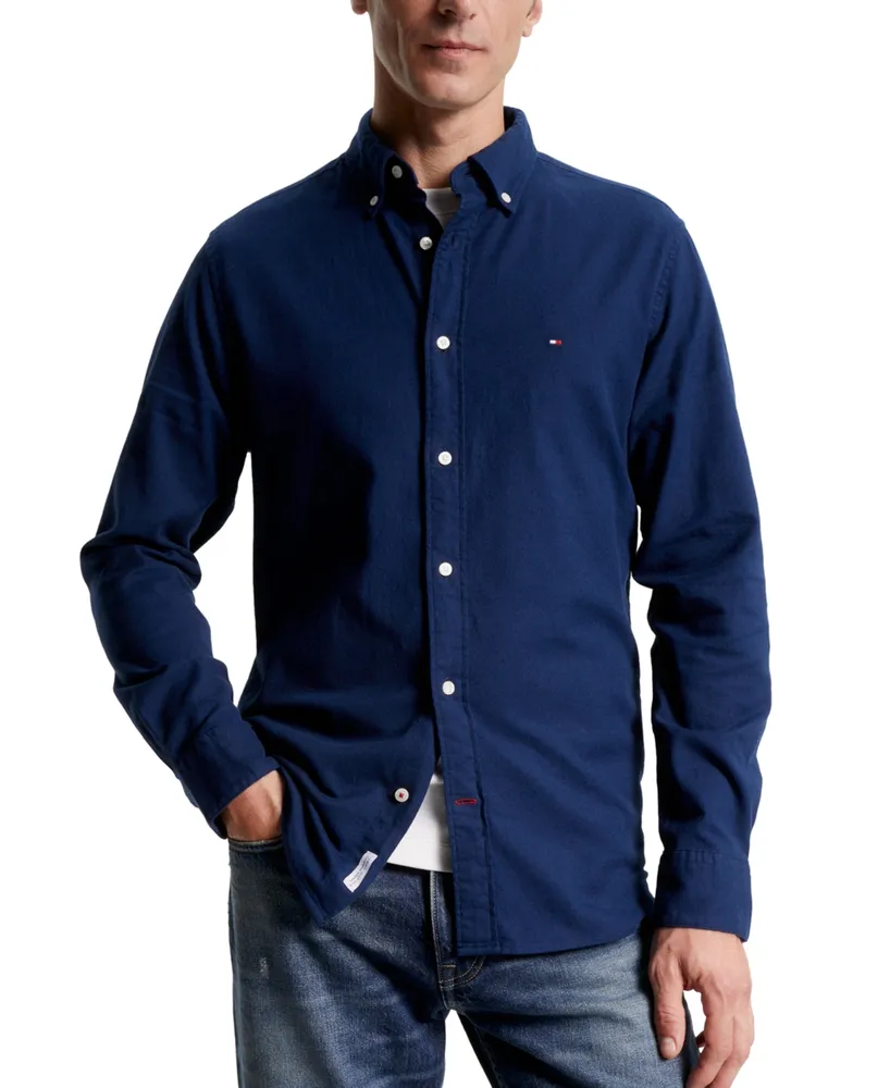 Tommy Hilfiger Men's Regular-Fit Flex Button-Down Brushed Twill Shirt