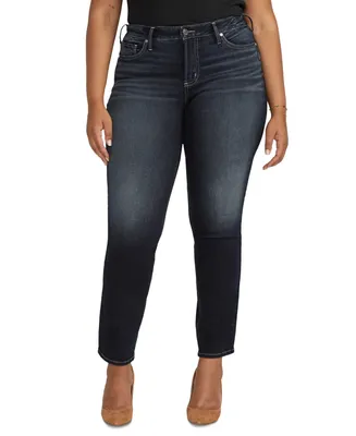 Silver Jeans Co. Plus Size Suki Mid-Rise Curvy-Fit Straight-Leg Jeans