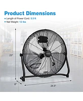 Costway 20 Inches High Velocity Floor Fan, Portable Pivoting Fan with 3 Powerful Speeds