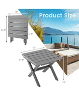 Outdoor Folding Side Table Weather-Resistant Hdpe Adirondack Table