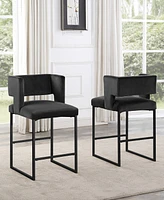 Best Master Furniture Lynx 37" Velvet Bar Stools