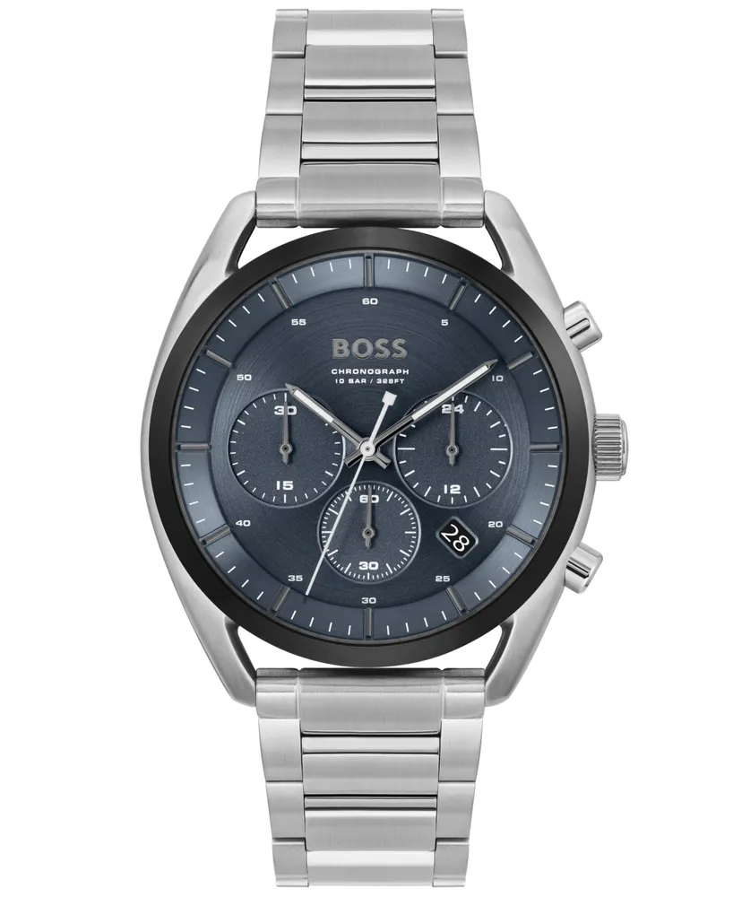 Hugo Boss Men's Top Quartz Fashion Chronograph Stainless Steel Watch 44mm