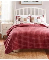 Greenland Home Fashions Oxford 100% Cotton Reversible Piece Quilt Set