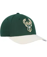 Men's Mitchell & Ness Hunter Green, Tan Milwaukee Bucks Mvp Team Two-Tone 2.0 Stretch-Snapback Hat