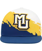 Men's Mitchell & Ness Navy, White Marquette Golden Eagles Paintbrush Snapback Hat