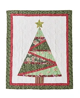 Greenland Home Fashions Christmas Tree Patchwork Throw, 50" x 60"