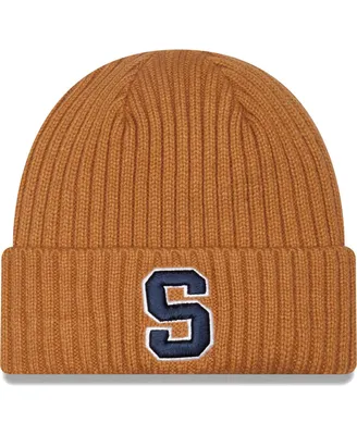 Men's New Era Light Brown Syracuse Orange Core Classic Cuffed Knit Hat