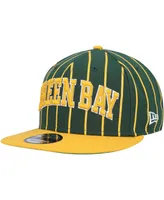 Men's New Era Green, Gold Green Bay Packers Pinstripe City Arch 9FIFTY Snapback Hat