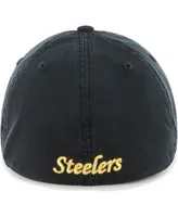 Men's '47 Brand Black Pittsburgh Steelers Gridiron Classics Franchise Legacy Fitted Hat