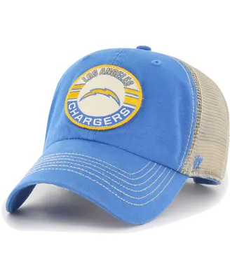 Men's '47 Brand Powder Blue, Natural Los Angeles Chargers Notch Trucker Clean Up Adjustable Hat