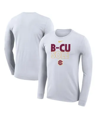 Men's and Women's Nike White Bethune-Cookman Wildcats 2023 On Court Bench Long Sleeve T-shirt