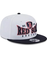 Men's New Era White, Navy Boston Red Sox Crest 9FIFTY Snapback Hat