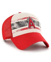 Men's '47 Brand Cream, Red Los Angeles Angels Breakout Mvp Trucker Adjustable Hat