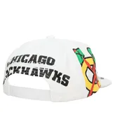 Men's Mitchell & Ness White Chicago Blackhawks In Your Face Deadstock Snapback Hat