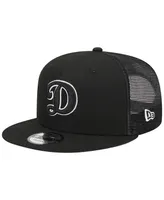 Men's New Era Black Los Angeles Dodgers Letter Trucker 9FIFTY Snapback Hat