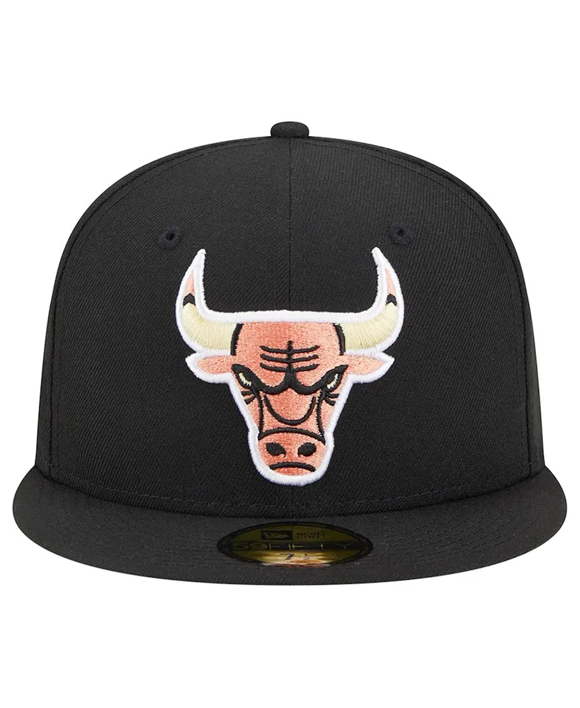 Men's New Era Black Chicago Bulls Floral Side 59FIFTY Fitted Hat