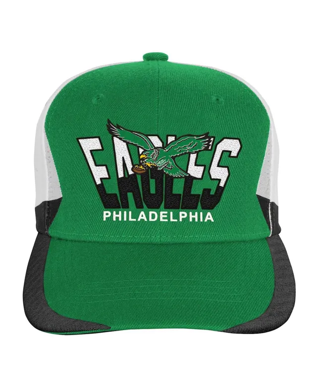 Youth Mitchell & Ness Black/Kelly Green Philadelphia Eagles Shredder  Adjustable Hat