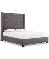 Closeout! Charcoal Monroe Ii Upholstered California King Bed, Created for Macy's