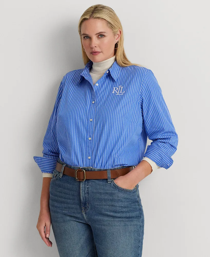 Lauren Ralph Lauren Plus Size Cotton Broadcloth Shirt