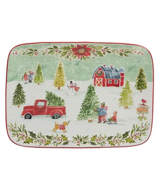 Certified International Joy of Christmas 14" Rectangular Platter Platter