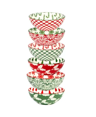 Certified International Winter Medley 30 oz All Purpose Bowls Set of 6, Service for 6