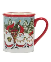 Certified International Christmas Gnomes 16 oz Mugs Set of 4, Service for 4