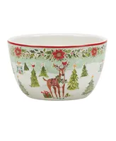 Certified International Joy of Christmas 24 oz Ice Cream Bowls Set of 4