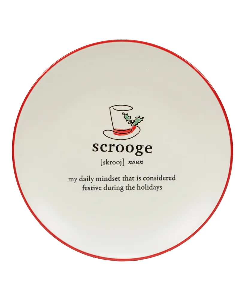 Certified International Christmas Fun Sayings 8.5" Dessert Plates Set of 6