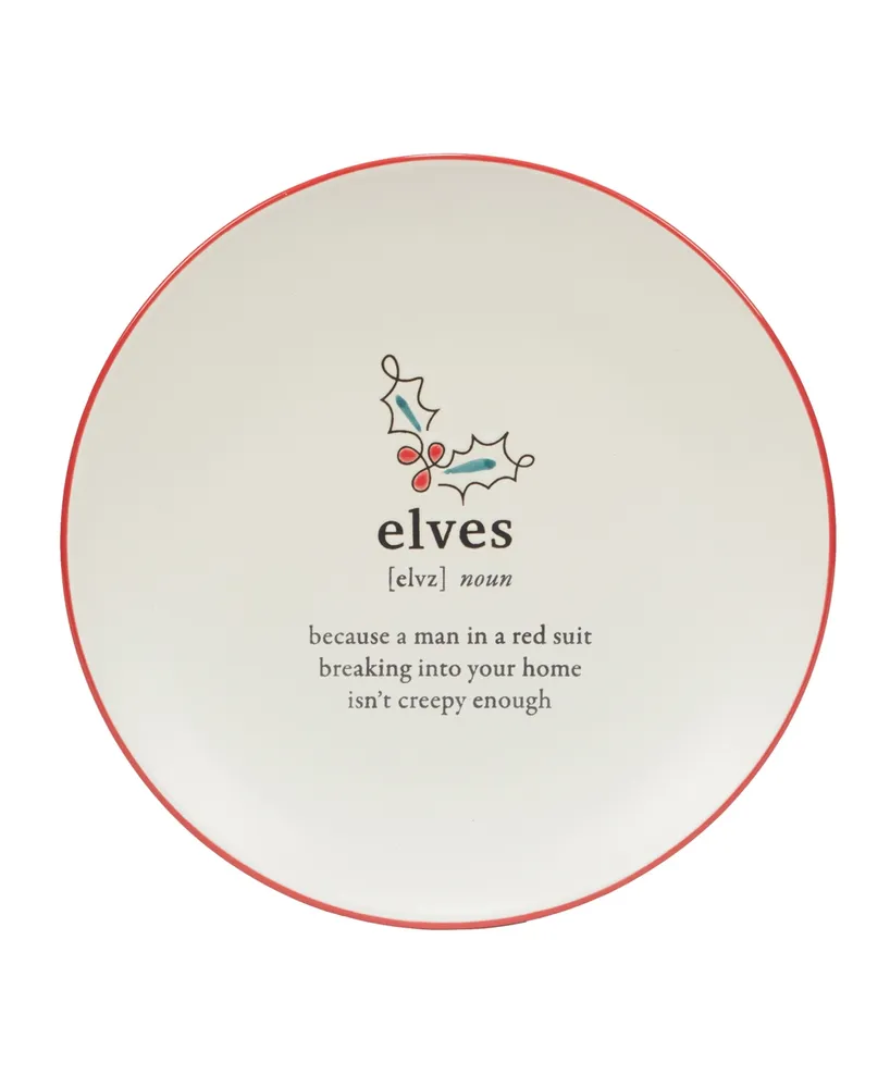 Certified International Christmas Fun Sayings 8.5" Dessert Plates Set of 6