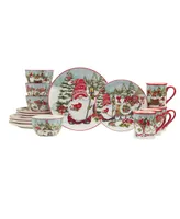 Certified International Christmas Gnomes 16 piece Dinnerware Set, Service for 4