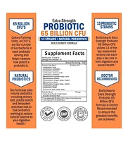 Probiotic 65 Billion - Probiotics with Prebiotic for Women & Men - Lactobacillus Acidophilus Digestive Health Capsules - Targeted Release Technology