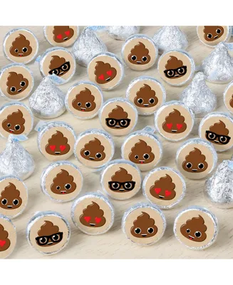 Party 'Til You're Pooped Poop Emoji Party Small Round Candy Stickers 324 Ct