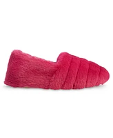 Isotoner Signature Women's Memory Foam Shay Faux Fur A-Line Slip On Comfort Slippers