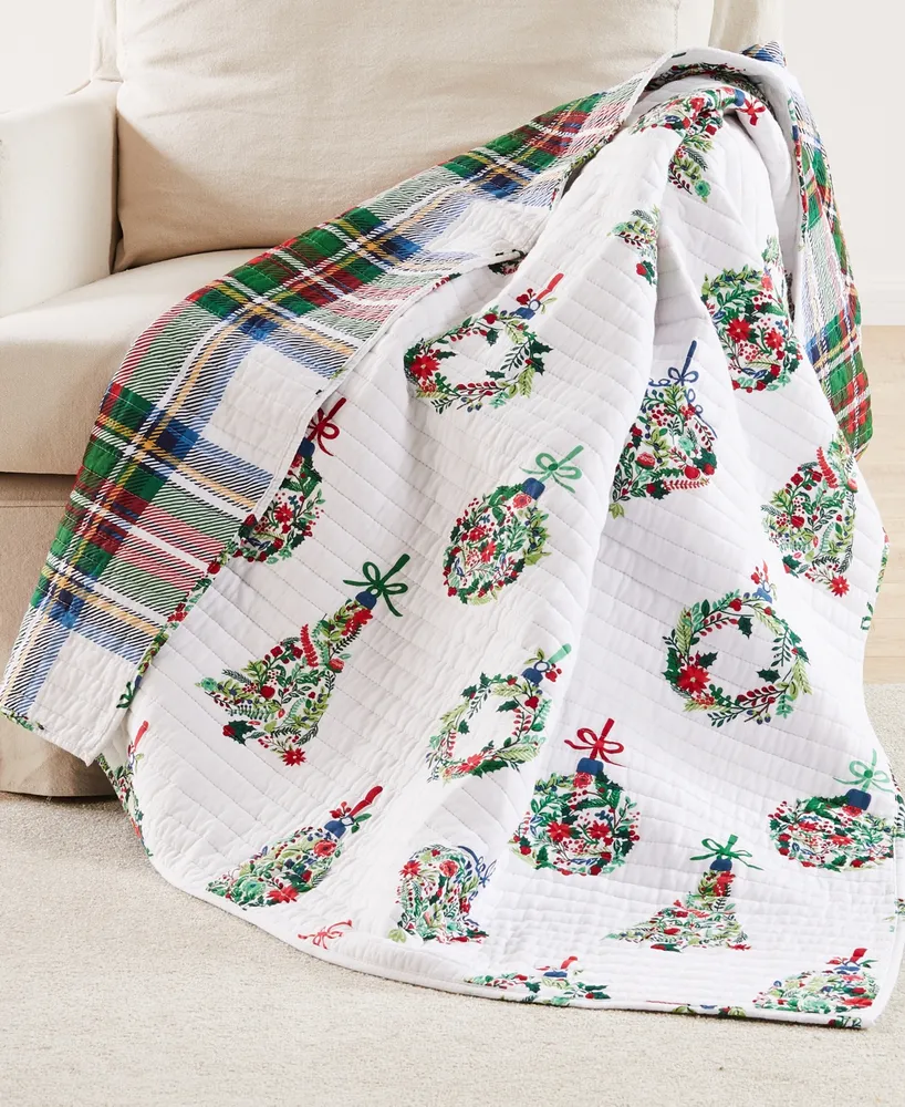 Levtex Merry Globes Reversible Quilted Throw, 50" x 60"