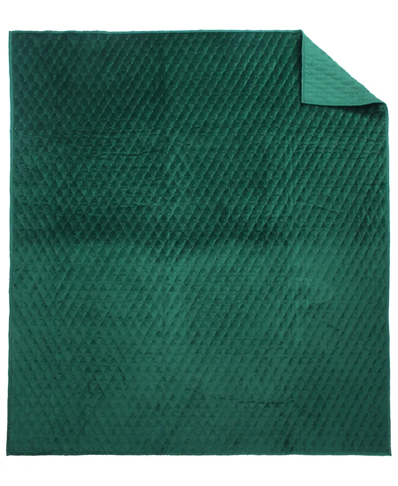Levtex Empire Rich Emerald Velvet Reversible Quilted Throw, 50" x 60"