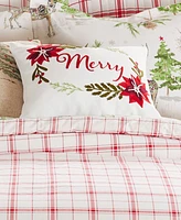 Levtex Sleigh Bells Embroidered Decorative Pillow, 14" x 18"