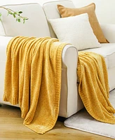Battilo Lifestyle Solid Woven Micro Chenille Throw, 51" x 67"