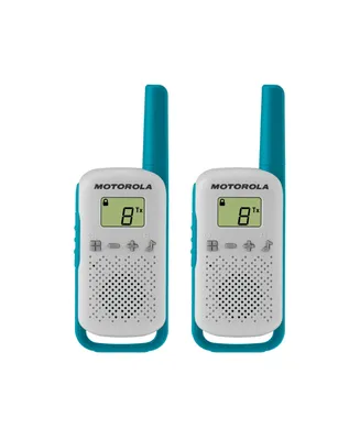 Motorola Solutions T114 16 mi. Two-Way Radio White/Blue Alkaline 2-Pack