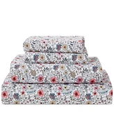 Sunham Microfiber Easy Care Printed -Pc. Sheet Set